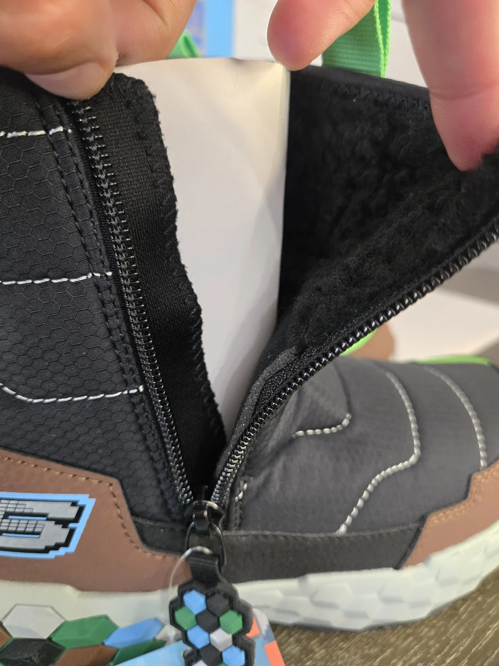 NWT Skechers Black & Brown Kids Water-Repellent Winter Boots